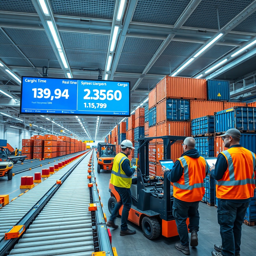 Cargo and logistics services at Marrakech airport RAK, displaying efficient freight handling, modern equipment, and professional staff